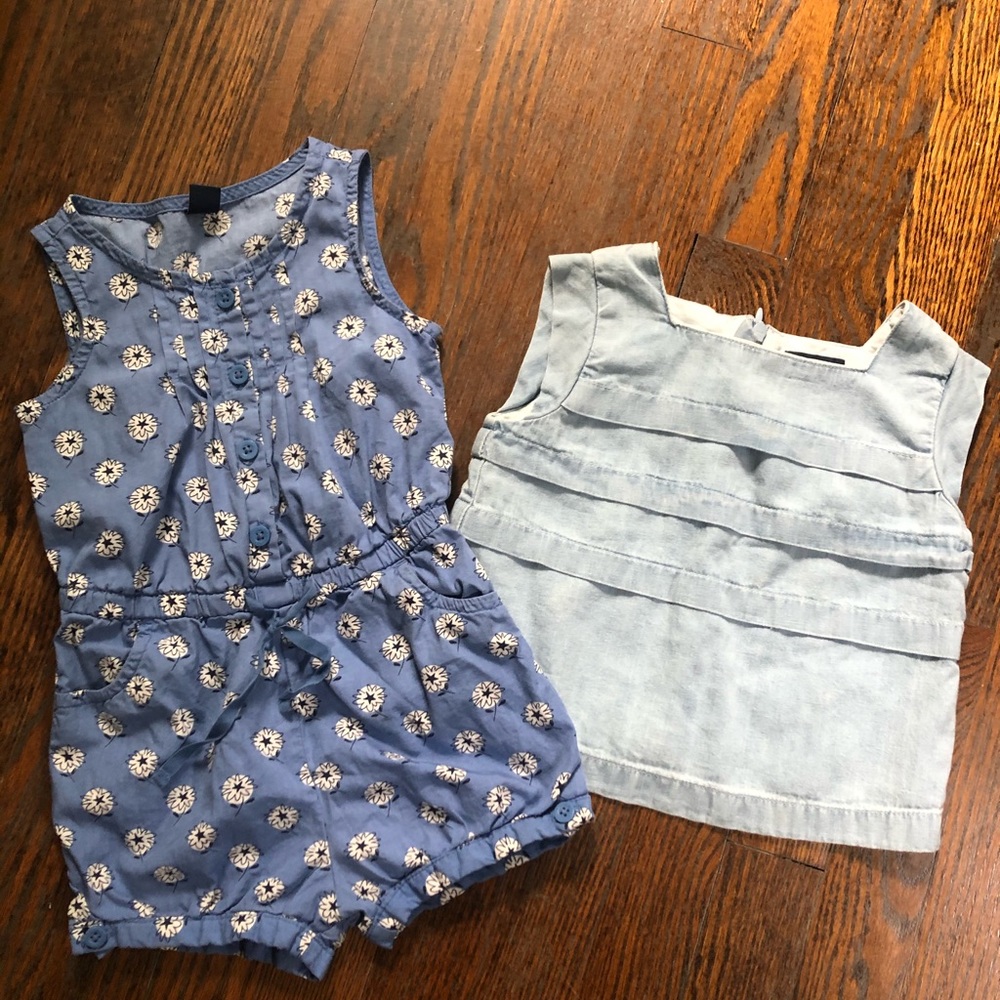 Girls Baby Gap Bundle Romper & Top 3T